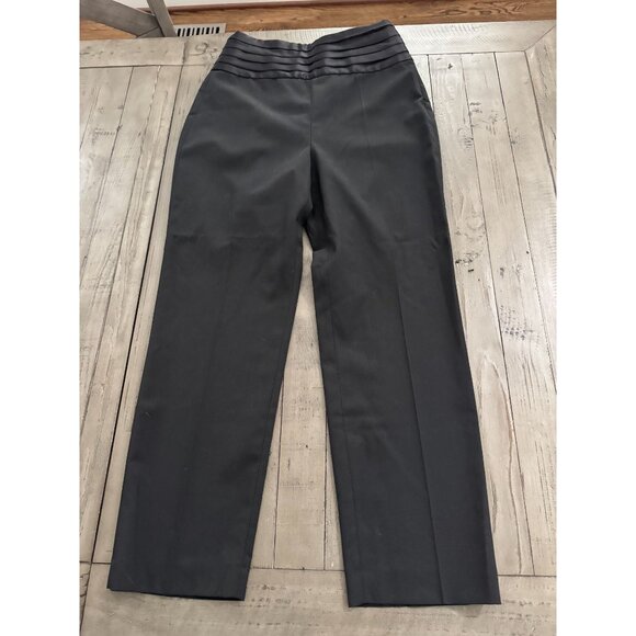NWT ZARA WOMAN TUXEDO TROUSERS WITH CONTRASTING WAIST PANT BLACK Small - Picture 3 of 7